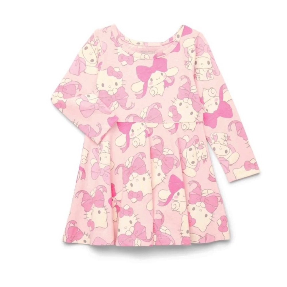 Sanrio Hello Kitty and Cinnamoroll Toddler Girls Long Sleeve Skater
Dress - 4T